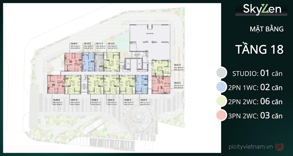 Mặt bằng tầng 18