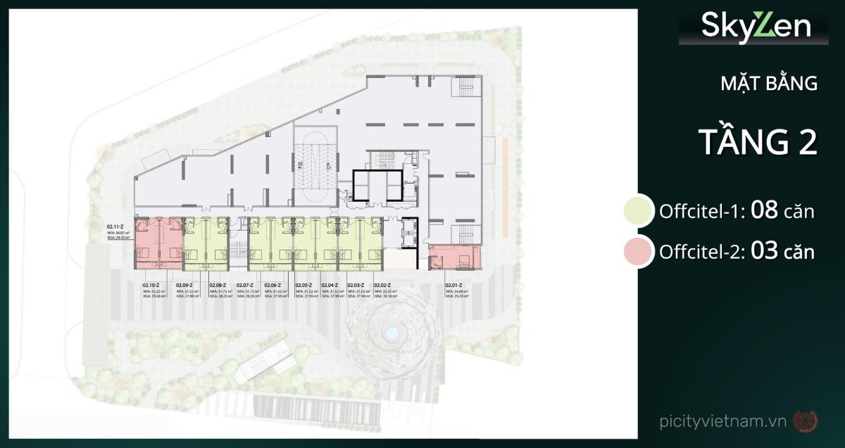 Mặt bằng tầng 2 skyzen