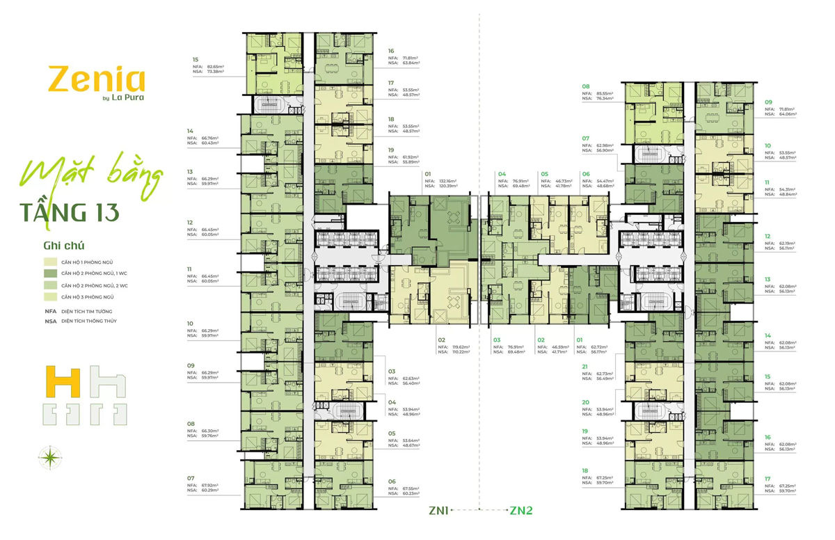 Mặt bằng 4 tầng