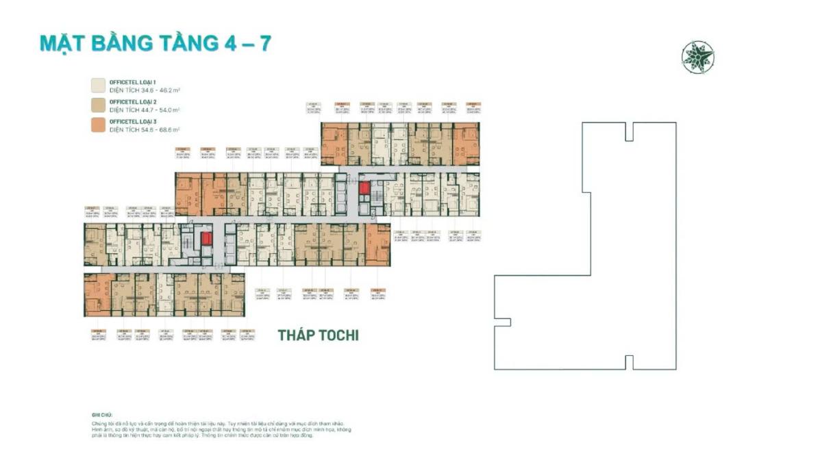 Mặt bằng Happy One Mori tầng 4-7