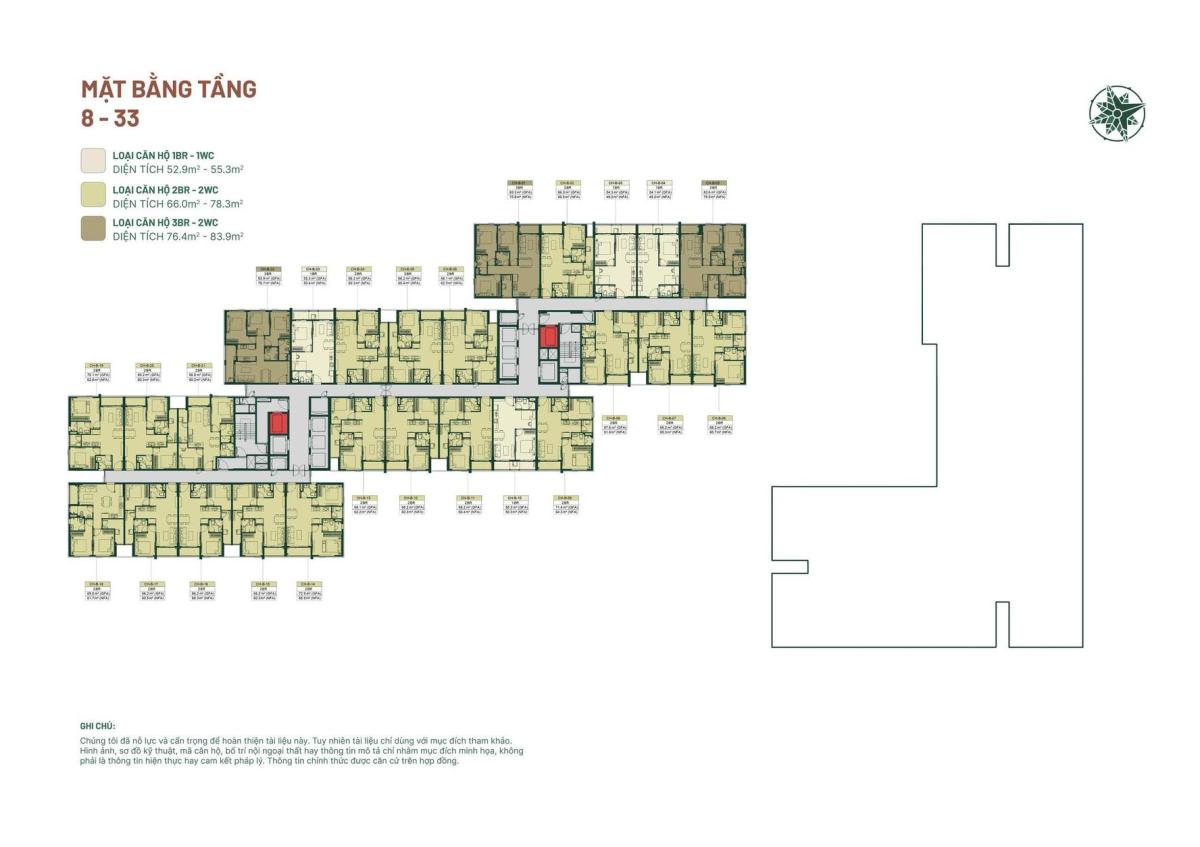 Mặt bằng Happy One Mori tầng 8-33