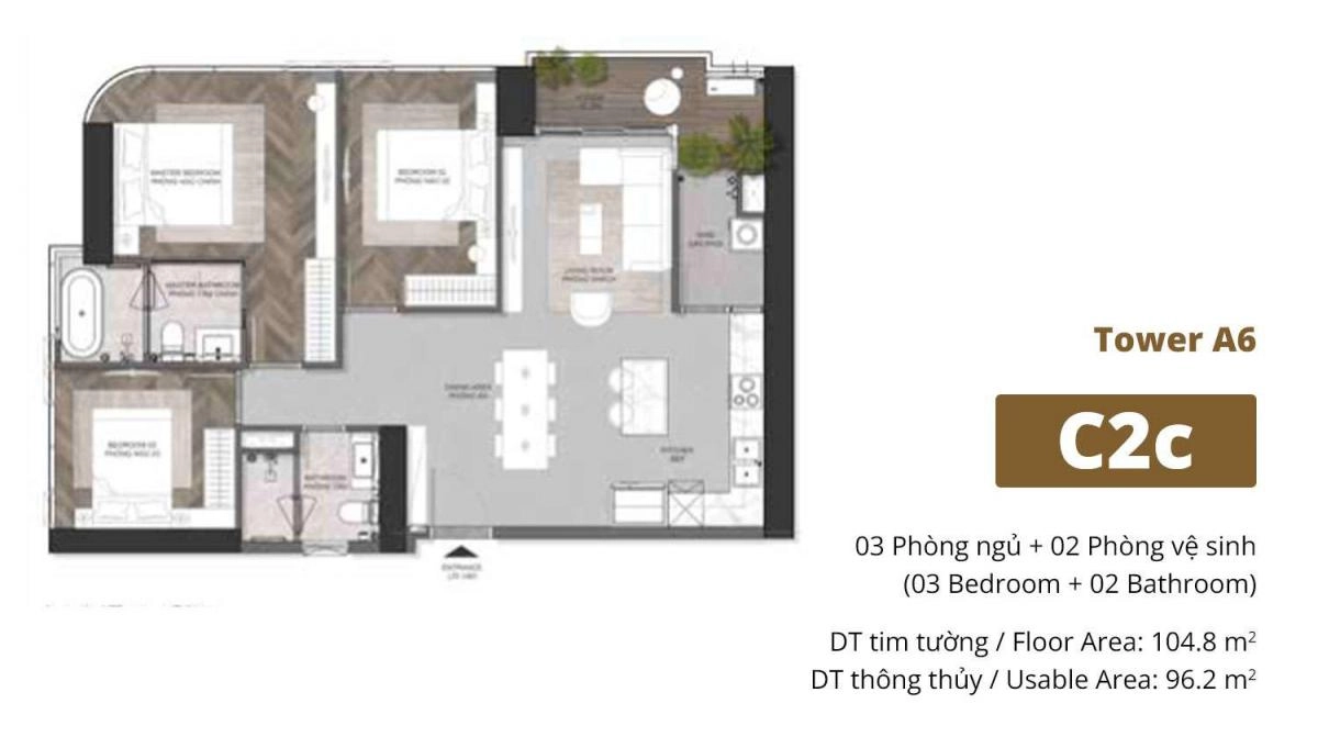 Mặt bằng căn hộ C2C
