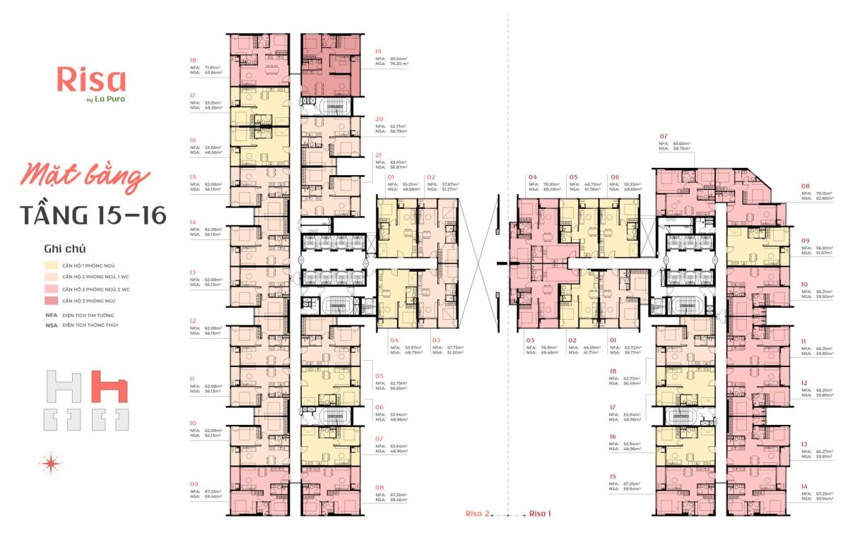 Mặt bằng tầng 17-18