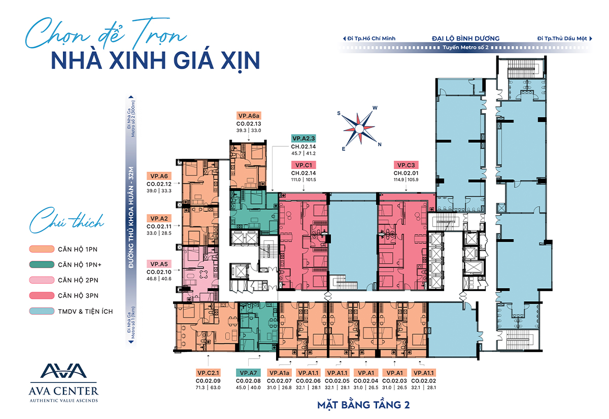 Mặt bằng dự án Ava Center Thuận Giao