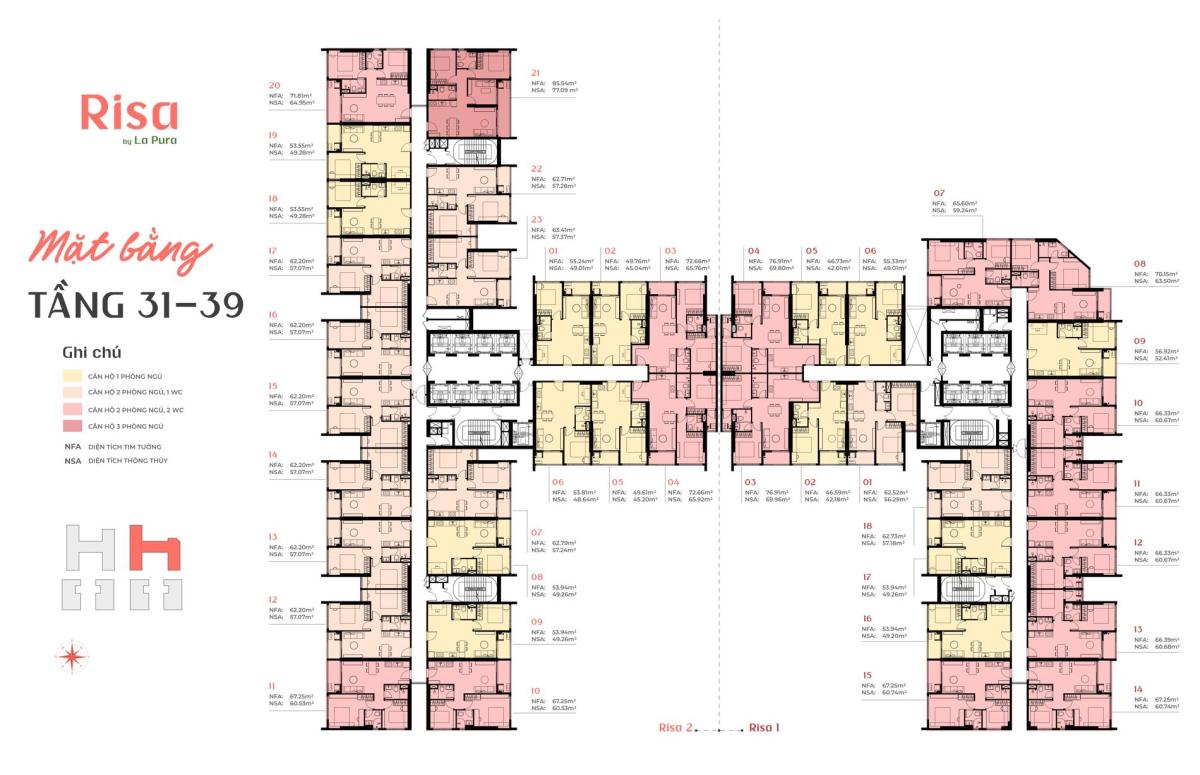 Mặt bằng Tầng 31-39
