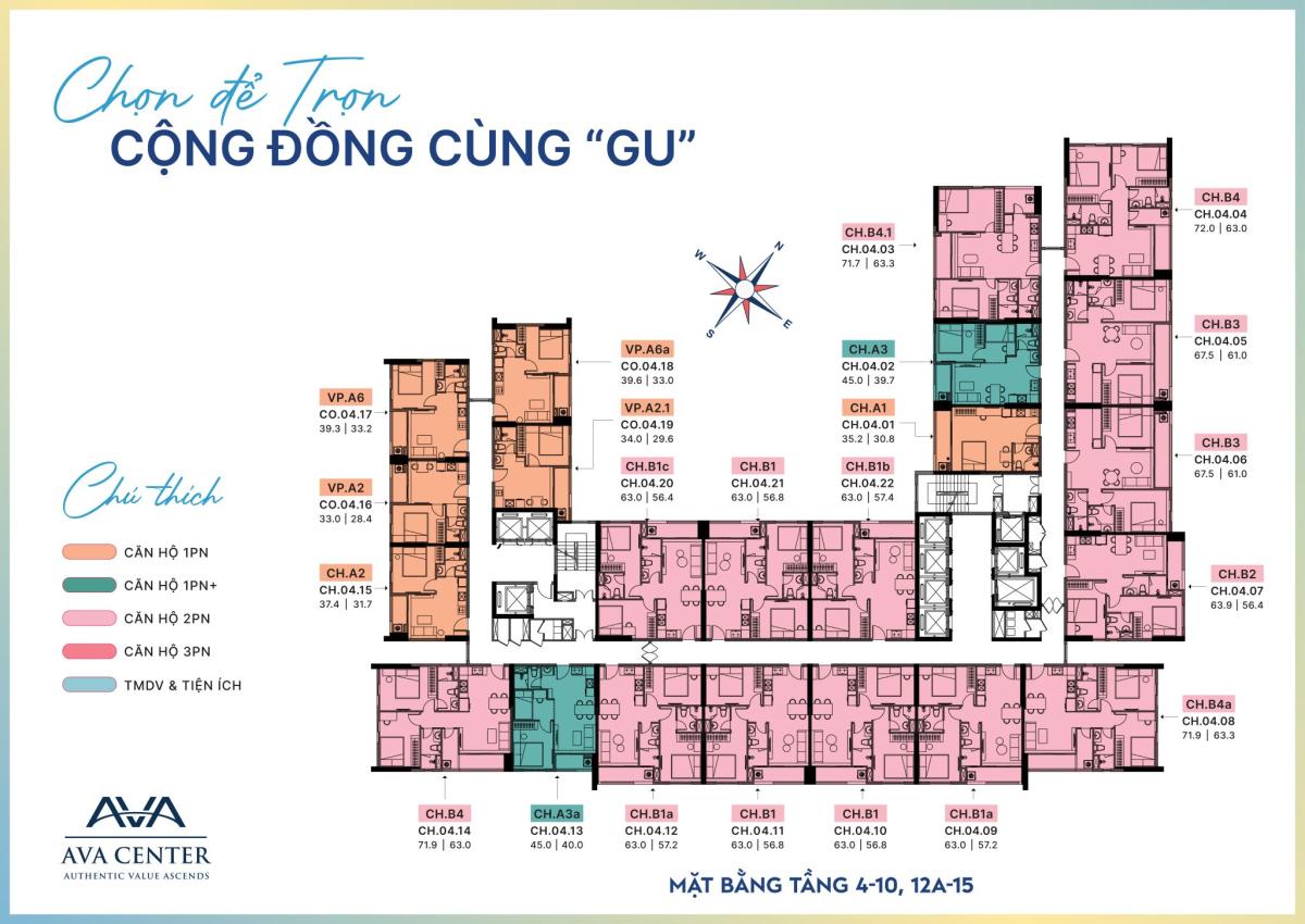 Mặt bằng dự án Ava Center Thuận Giao