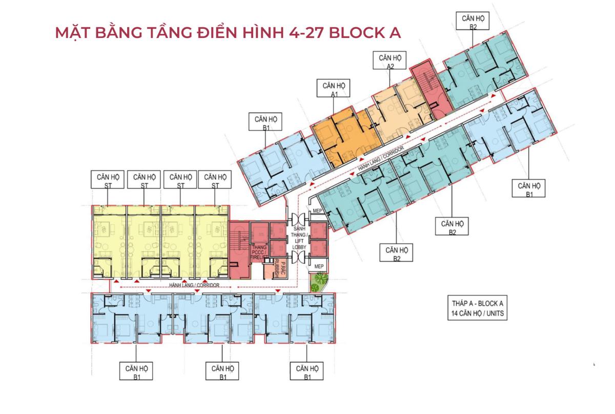 Mặt bằng tầng 4-10