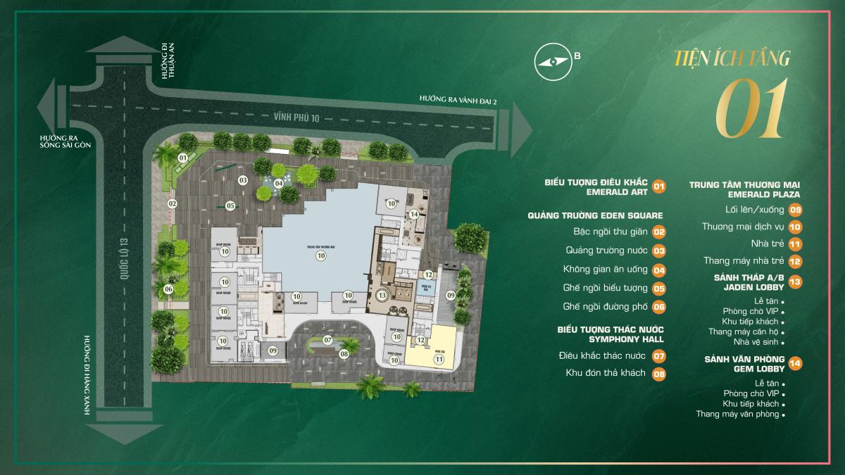 Mặt bằng The Emerald Boulevard tầng 1
